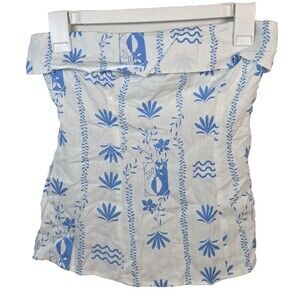 Wild Fable Strapless Shirt size XS -White/Blue - Non-Slip Strip Top - NEW